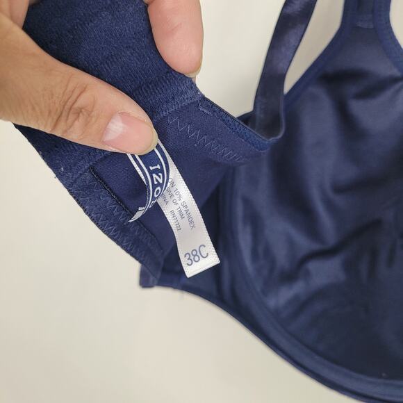 Izod Womens 38C Navy Blue Lightly Padded Underwire Bra GUC Minimal Wear - Picture 5 of 5